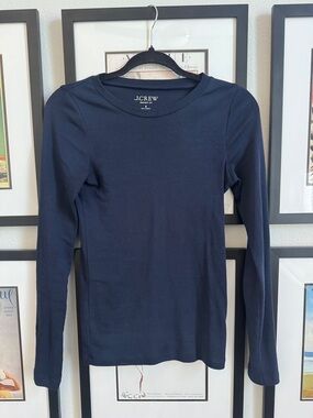 J. Crew Navy Long Sleeve Crewneck Tee